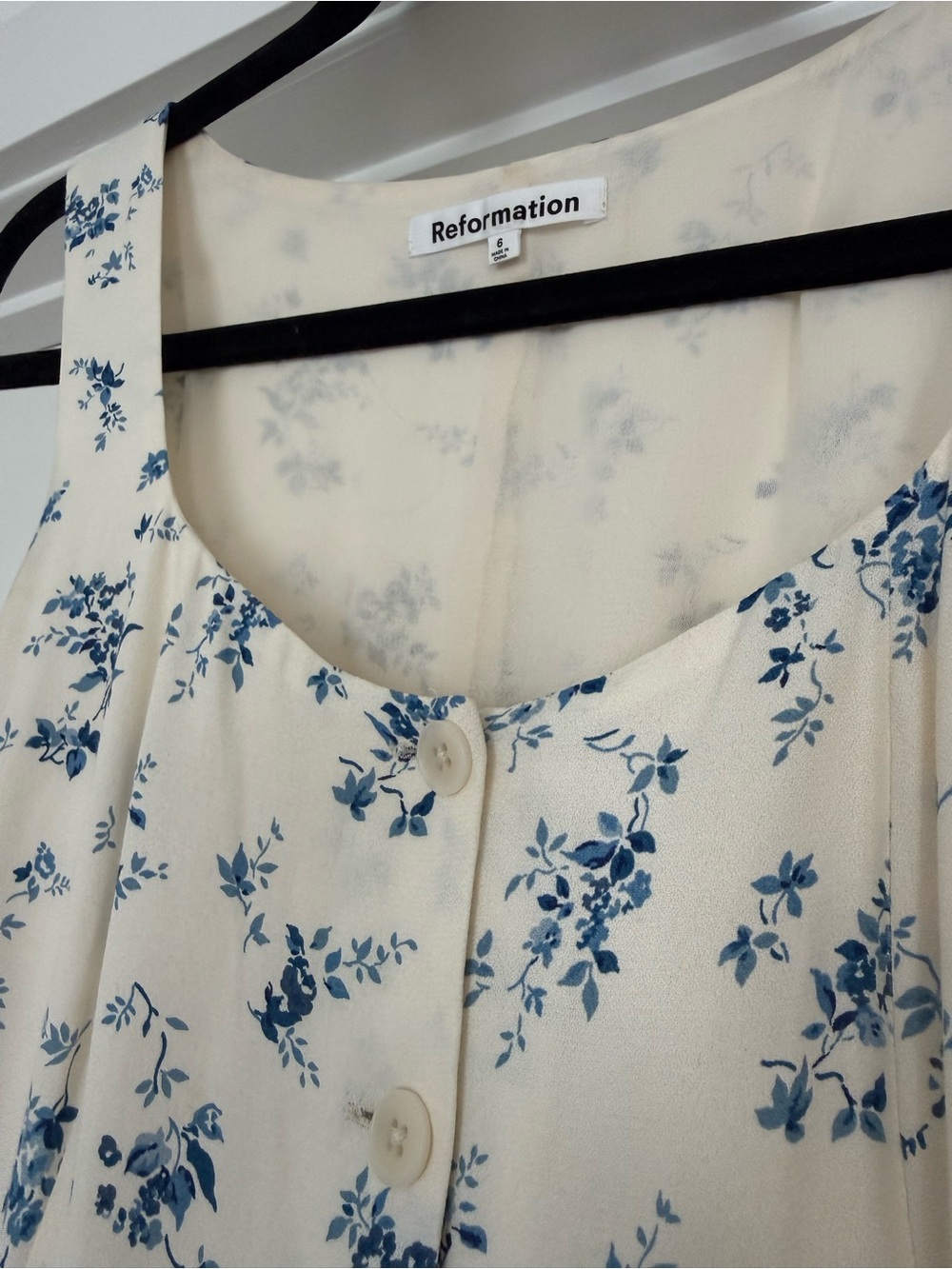 Reformation Floral Button-Front Midi Dress